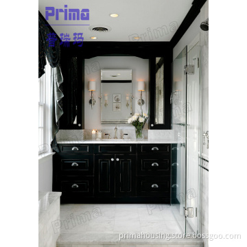 Wooden Color Home Hotel Cabinet Furniture Bathroom Vanity with Mirror